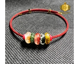 Vòng Ngũ Điếu Đá Thạch anh Ưu Linh đa sắc dây cáp dù