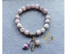 Đá KUNZITE Phối Cham Bạc